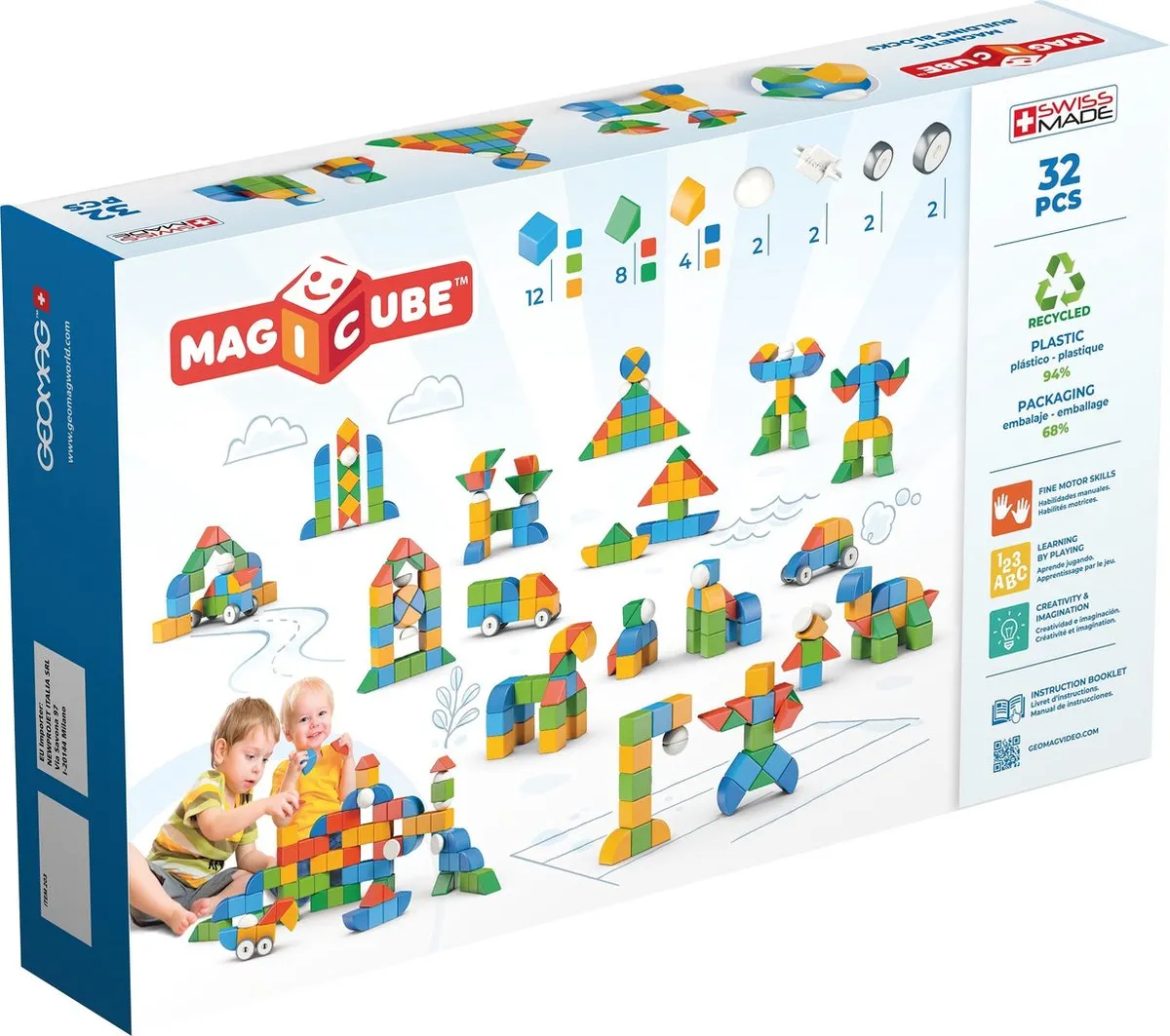 Geomag Magicube 4 Vormen Wereld 32 Stuks - 087177 - afbeelding 6 van 6