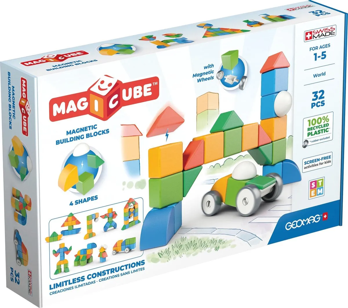 Geomag Magicube 4 Vormen Wereld 32 Stuks - 087177