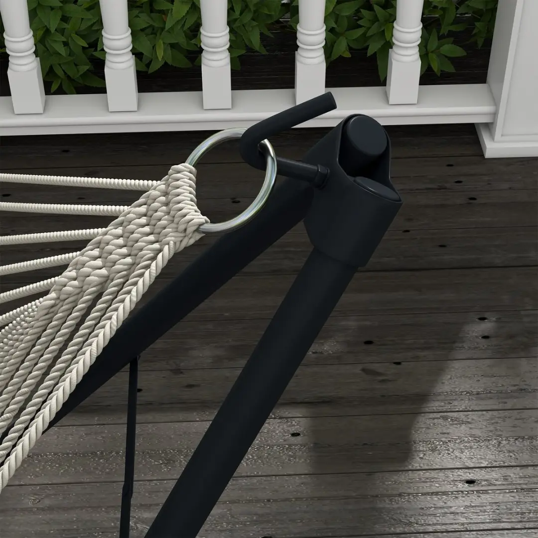 Outsunny Hangmat met Standaard - 120 kg - Zwart
