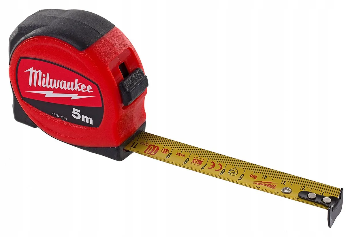 Milwaukee Rolmaat 5m x 19mm 48-22-7705 - Zwart/Rood