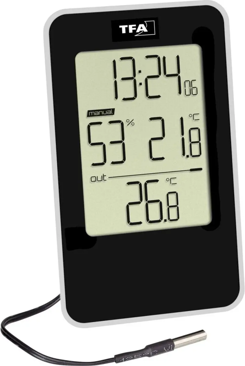 TFA Dostmann Thermo- en Hygrometer Zwart