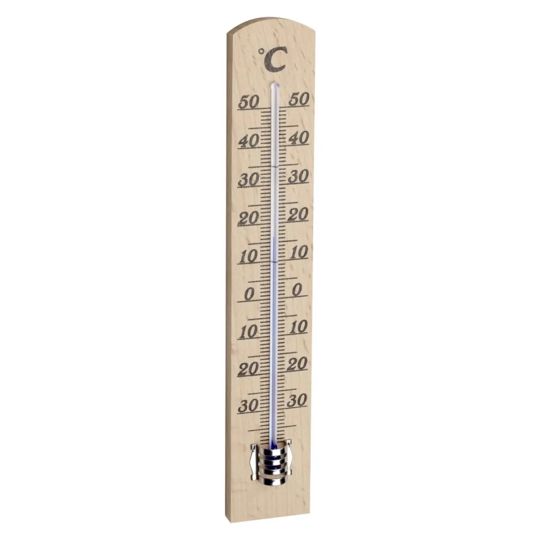TFA Dostmann Analoog Binnen Thermometer - Berkenhout - 18x3cm