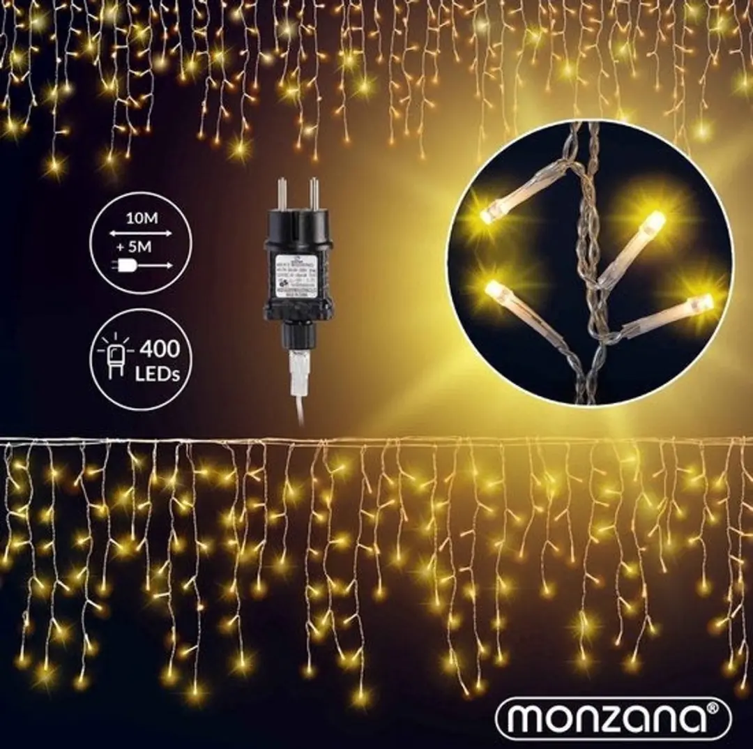 Monzana Lichtsnoer 400 LED Warm Wit - 15m