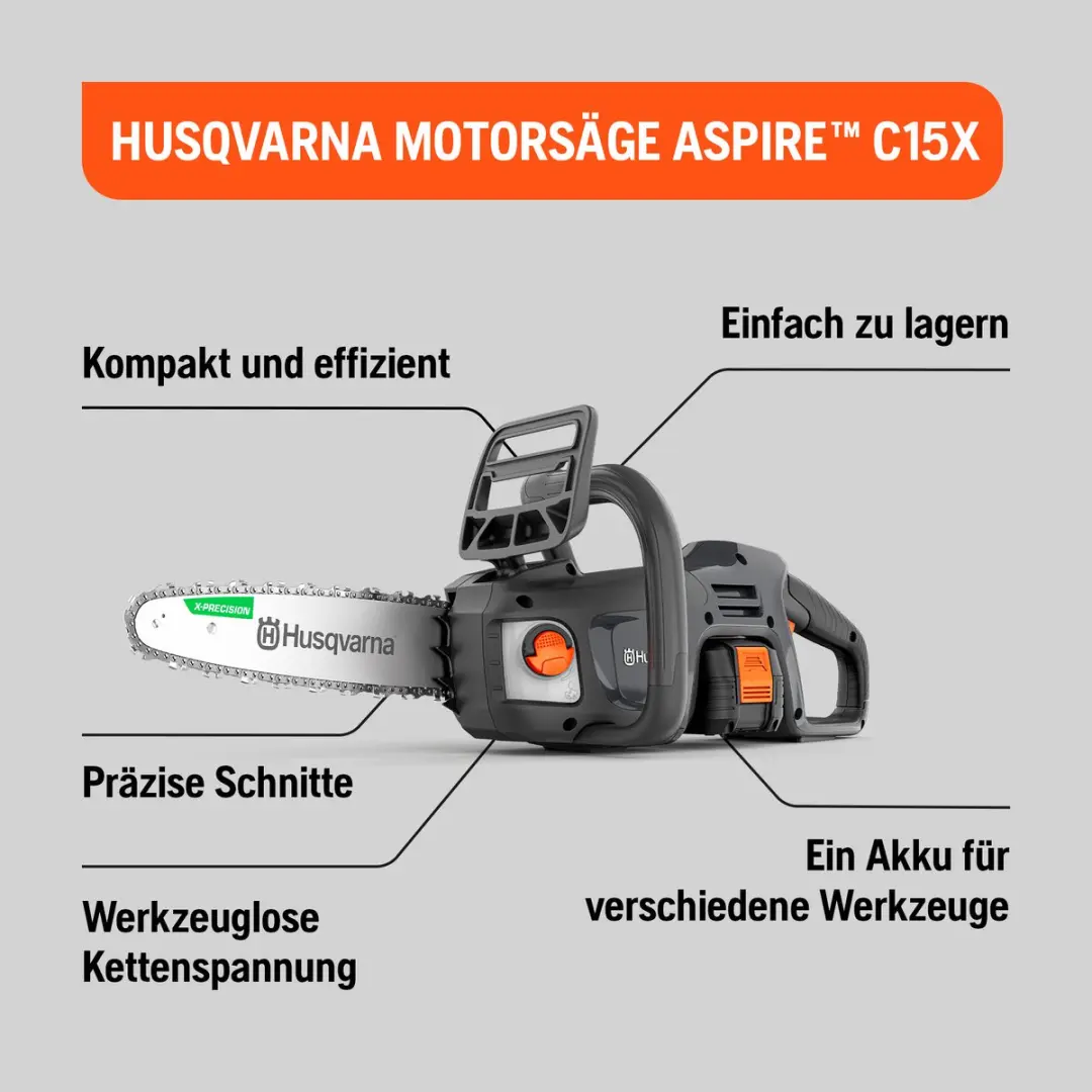 Husqvarna Accu-kettingzaag Aspire C15X-P4A 18V - met accu en oplader