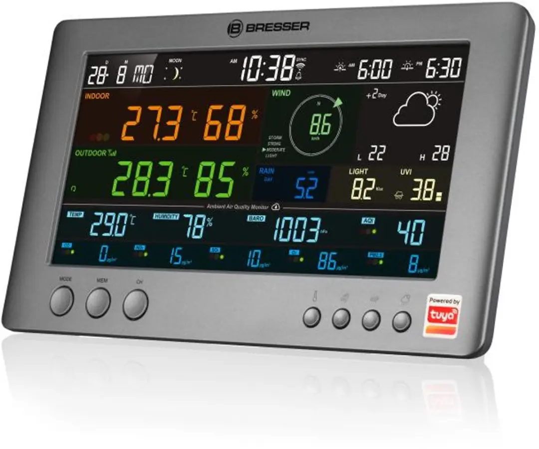 Bresser Tuya Slim Weerstation 7-in-1 Sensor - Zilver/Wit