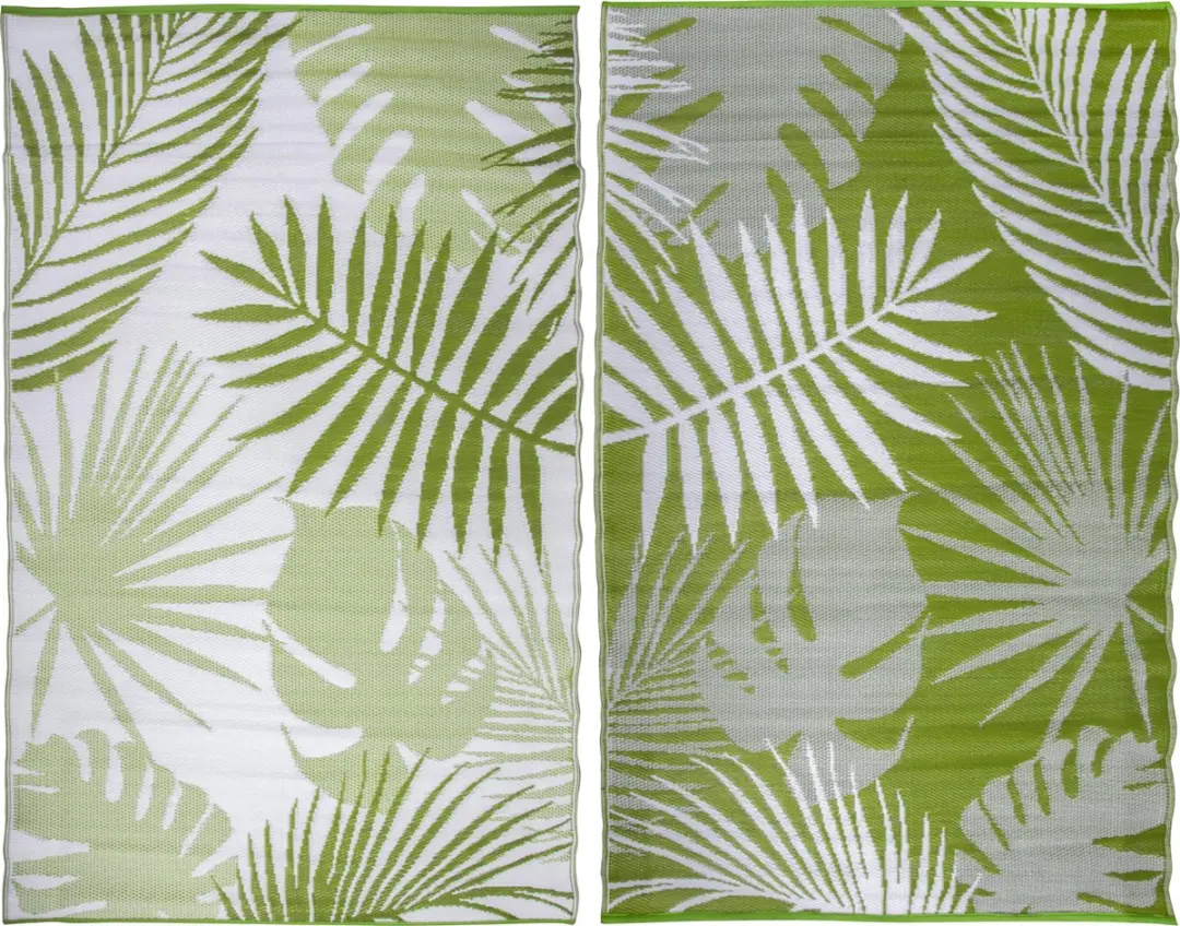 Esschert Design Jungle Leaves Tuintapijt 240x150cm - Groen/Wit - afbeelding 6 van 6