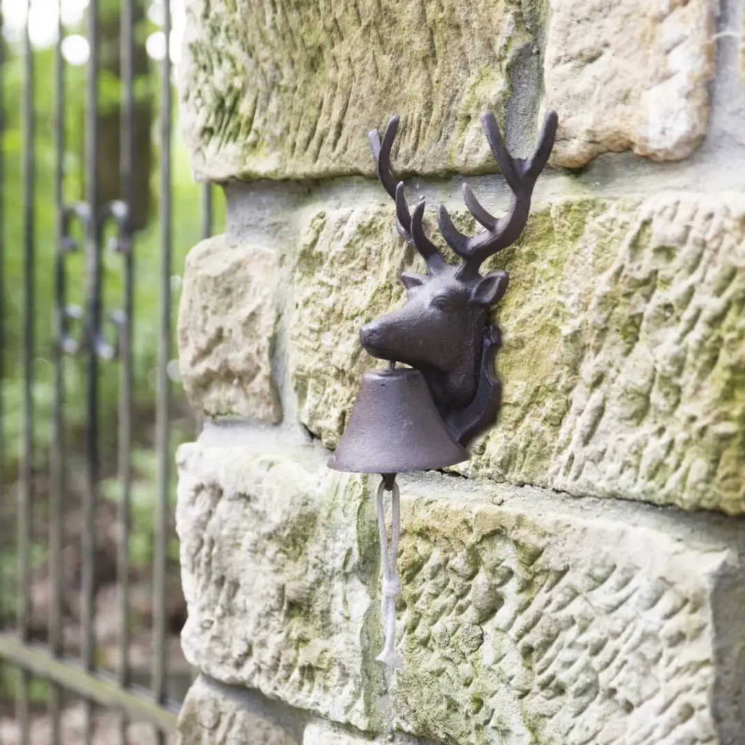Esschert Design Deurbel Hert 26cm - Gietijzer - Roestkleur