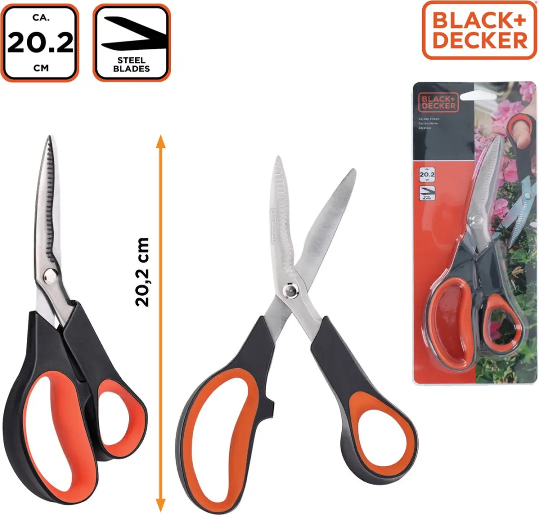 BLACK+DECKER Bloemenschaar - Zwart/Oranje