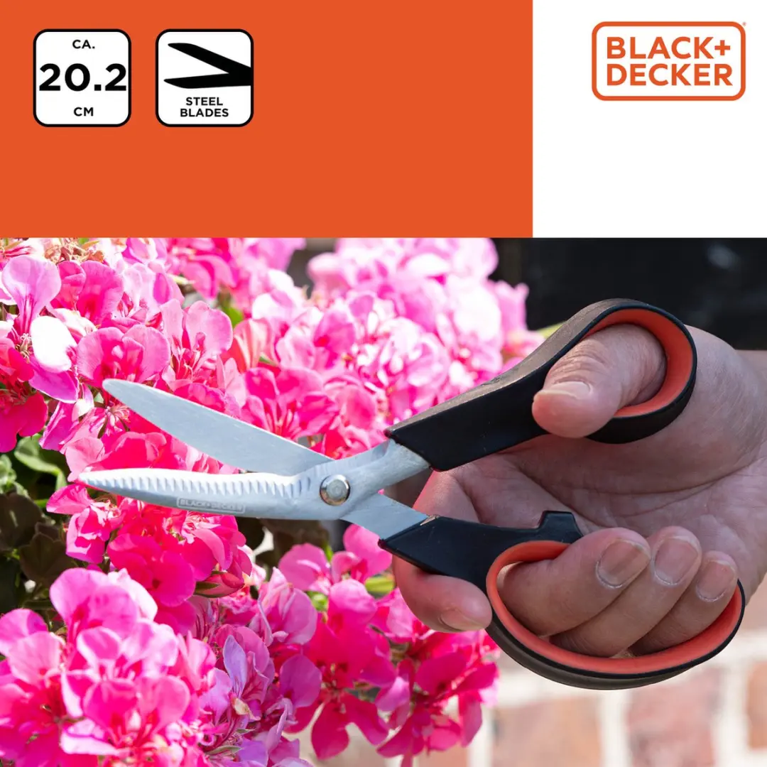 BLACK+DECKER Bloemenschaar - Zwart/Oranje