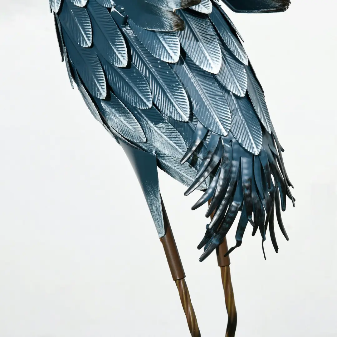 Outsunny Tuinbeeld Reiger - Staal 31x29x74cm - Meerkleurig