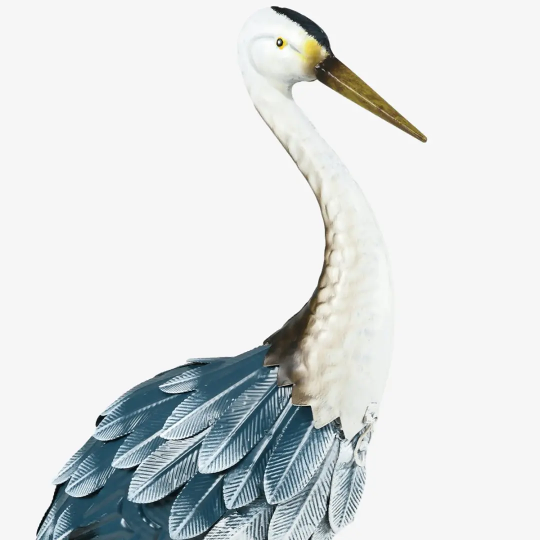 Outsunny Tuinbeeld Reiger - Staal 31x29x74cm - Meerkleurig