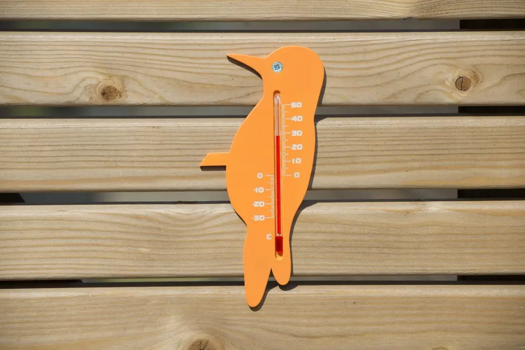 Nature Thermometer Oranje Specht 15cm - Binnen/Buiten