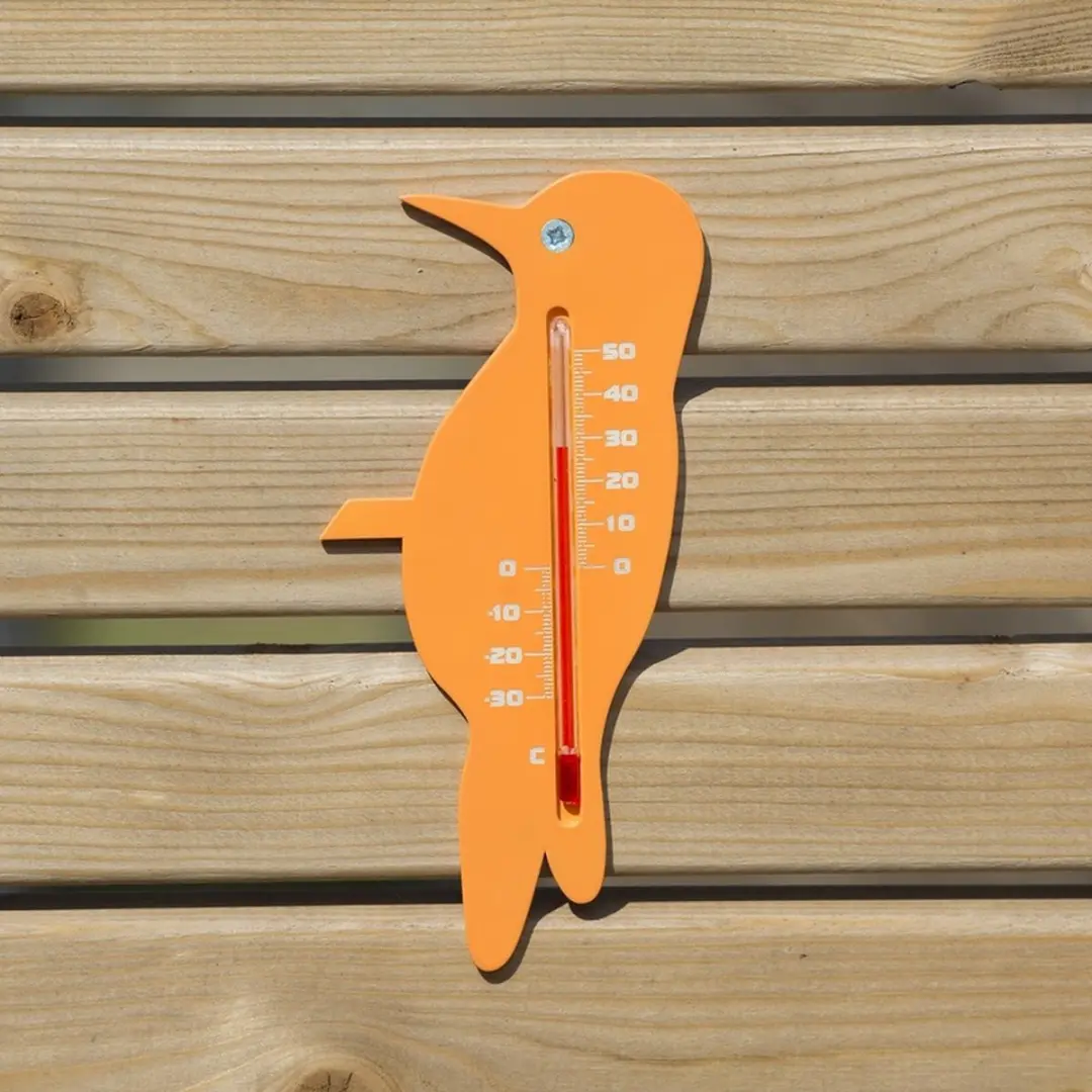 Nature Thermometer Oranje Specht 15cm - Binnen/Buiten