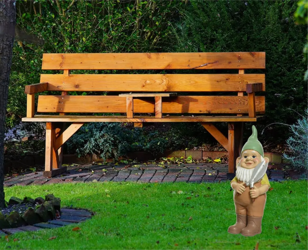 Decoris Tuinkabouter met Snoeischaar Kunststeen - 29cm - Groen