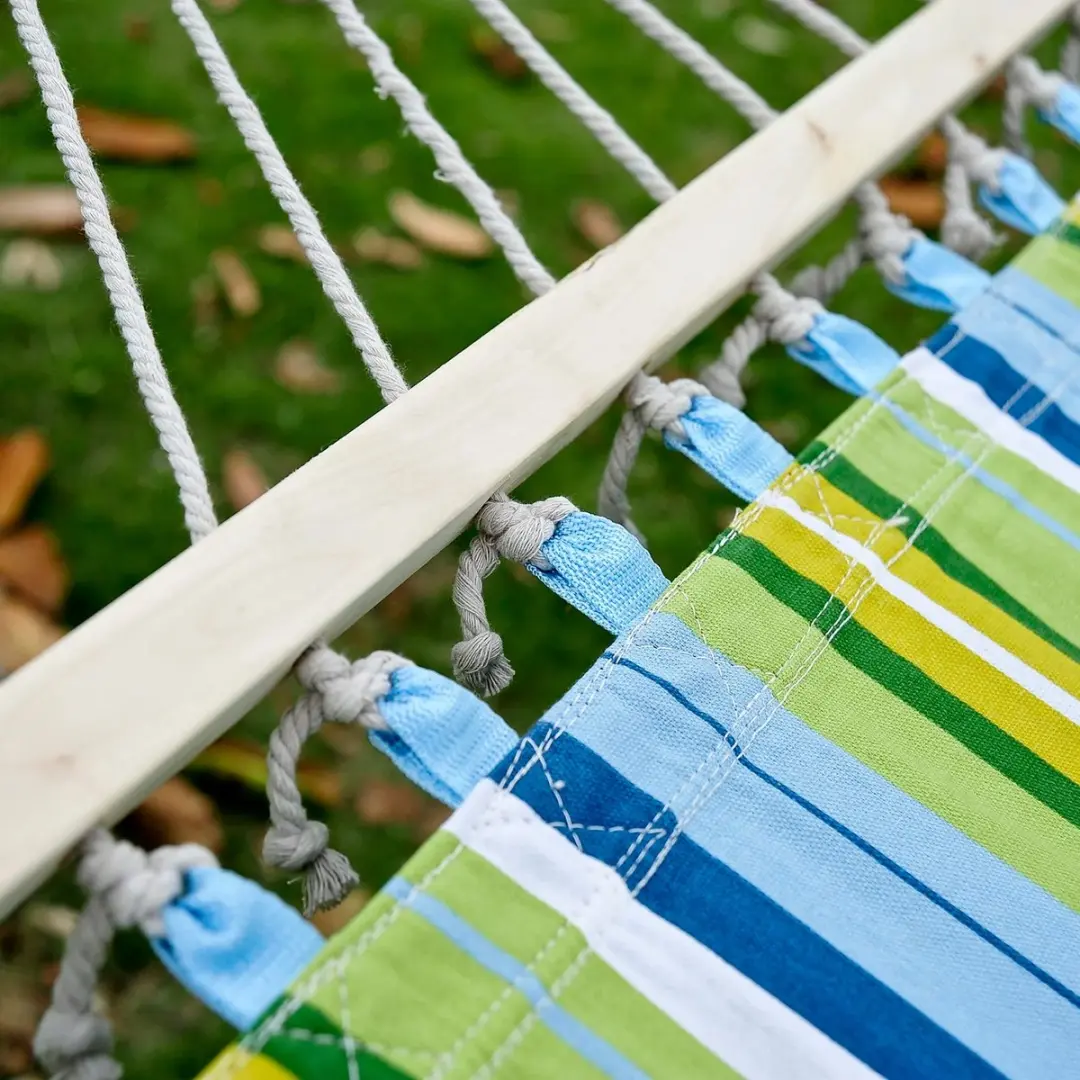 Outsunny Tweepersoons Hangmat Groen/Blauw - 2 Personen 210kg