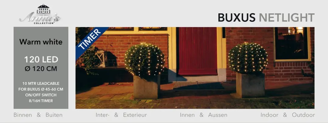 Anna's Collection Buxus Kerstverlichting 120cm
