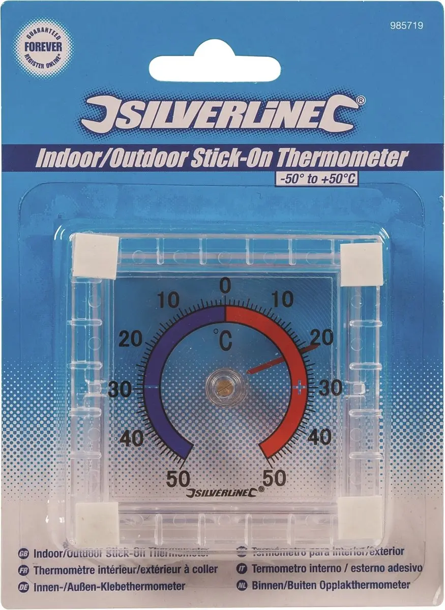 Silverline Opplakthermometer -50°C tot +50°C