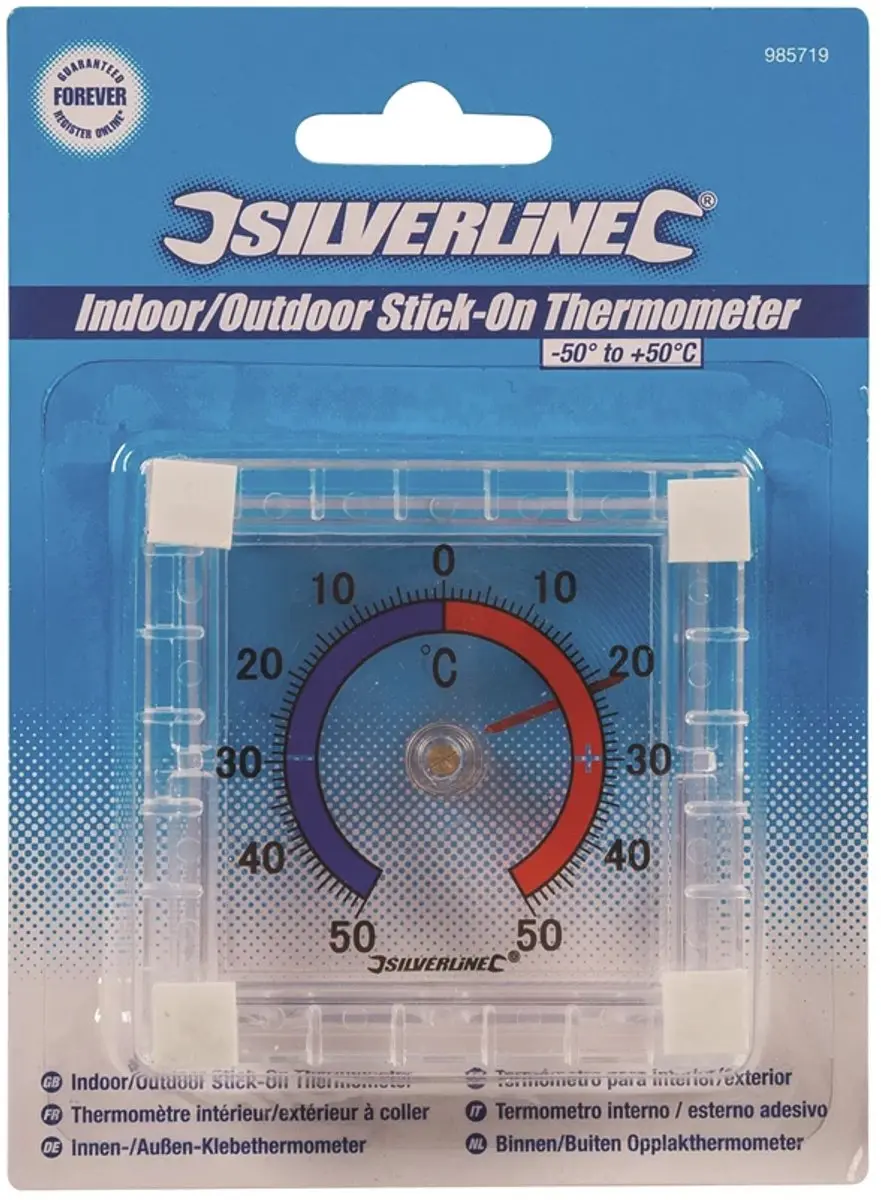 Silverline Opplakthermometer -50°C tot +50°C