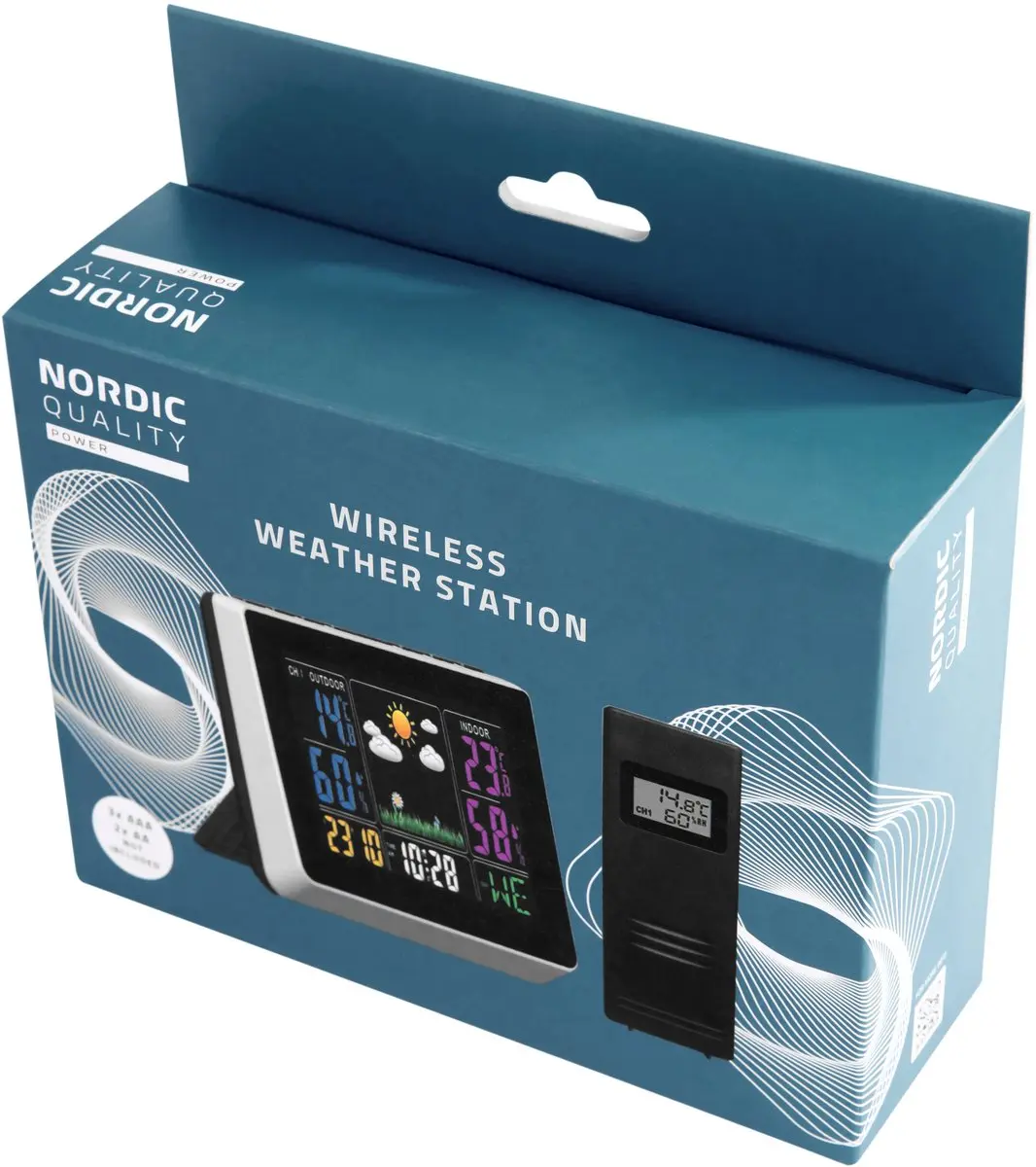NÖRDIC Draadloos Weerstation - Temperatuur/Luchtvochtigheid - Zwart