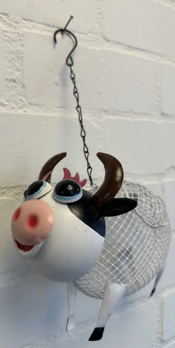 Impuls Decoratief Voederhuisje Koe - Metaal - Meerkleurig - 32 cm
