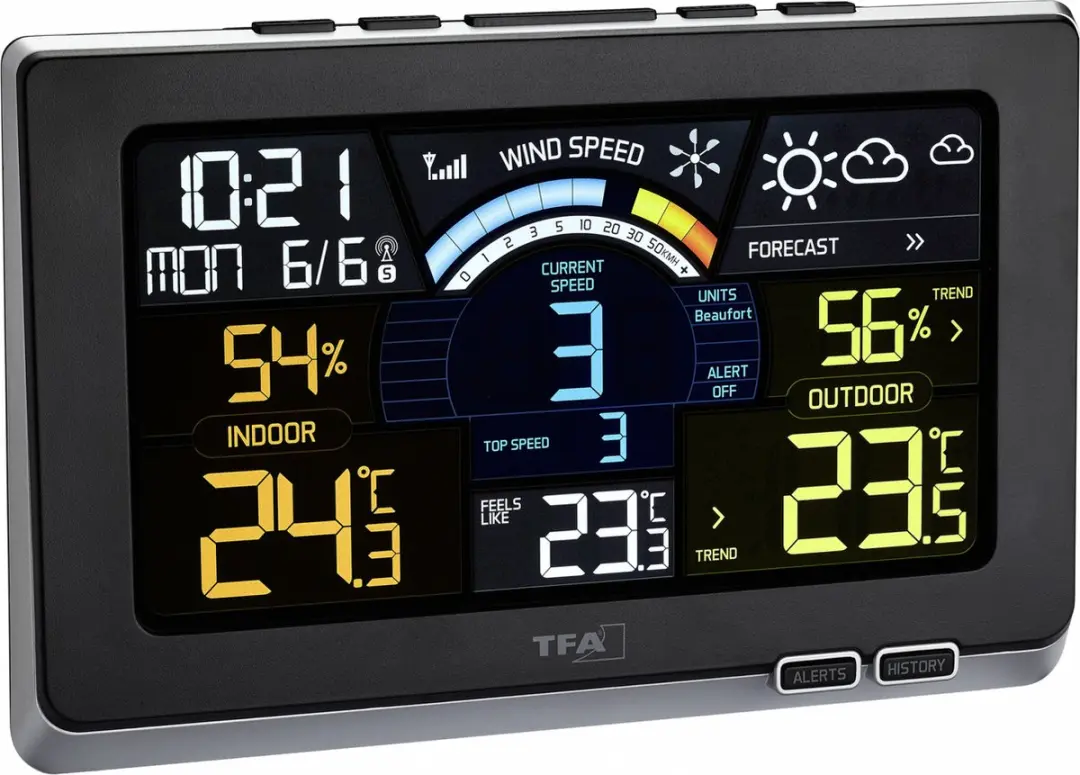 TFA Dostmann Spring Breeze 35.1140.01 Draadloos Weerstation - 3 Sensoren - Zwart