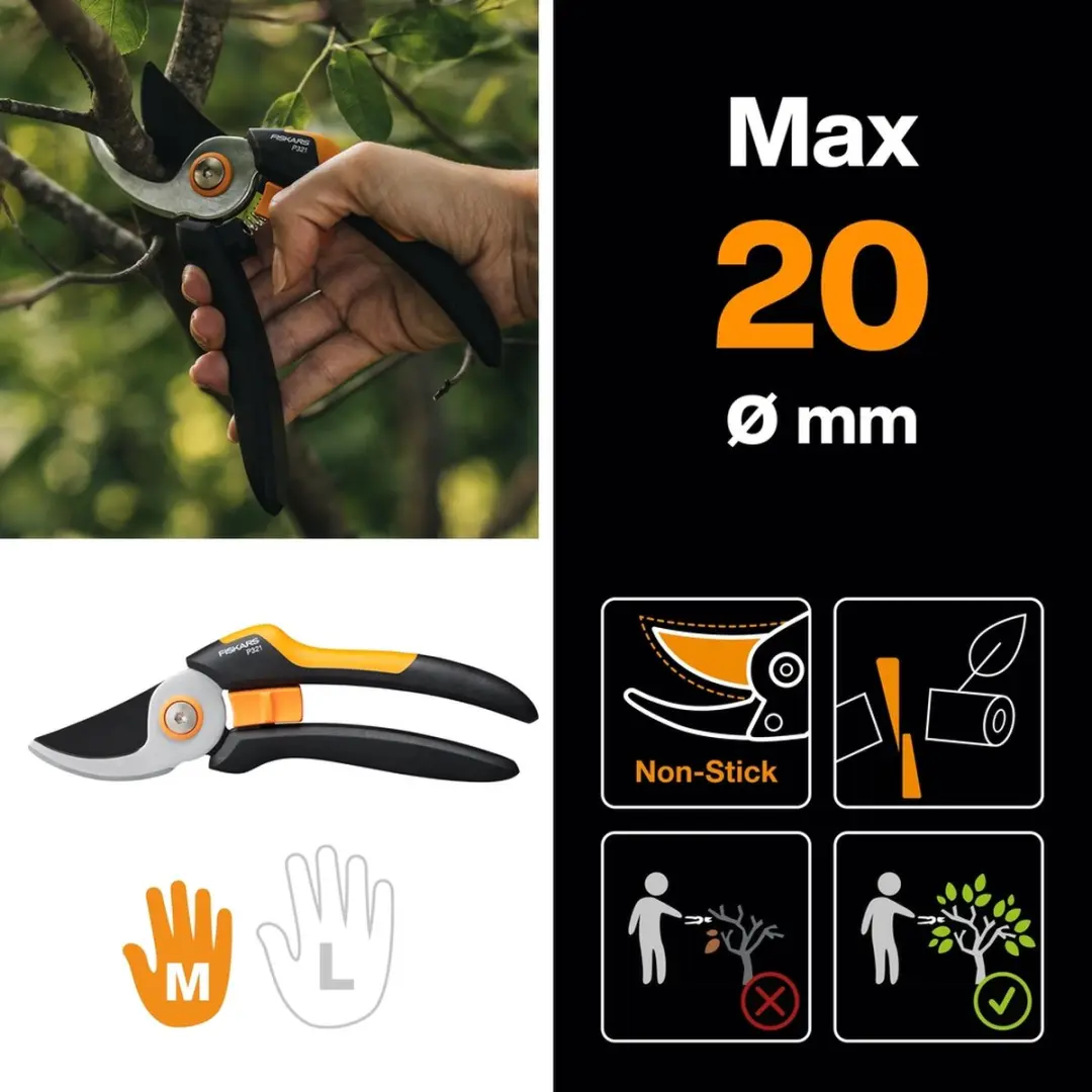 Fiskars P321 Bypass Snoeischaar - Maat M - 20mm