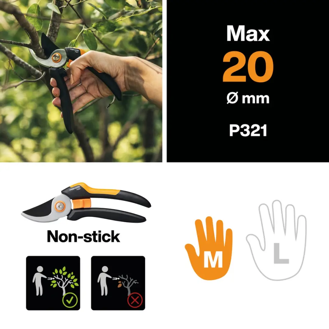 Fiskars P321 Bypass Snoeischaar - Maat M - 20mm