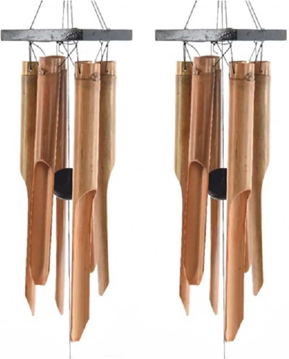 Decoris Houten Windgong 6 Buizen 120cm - Bruin
