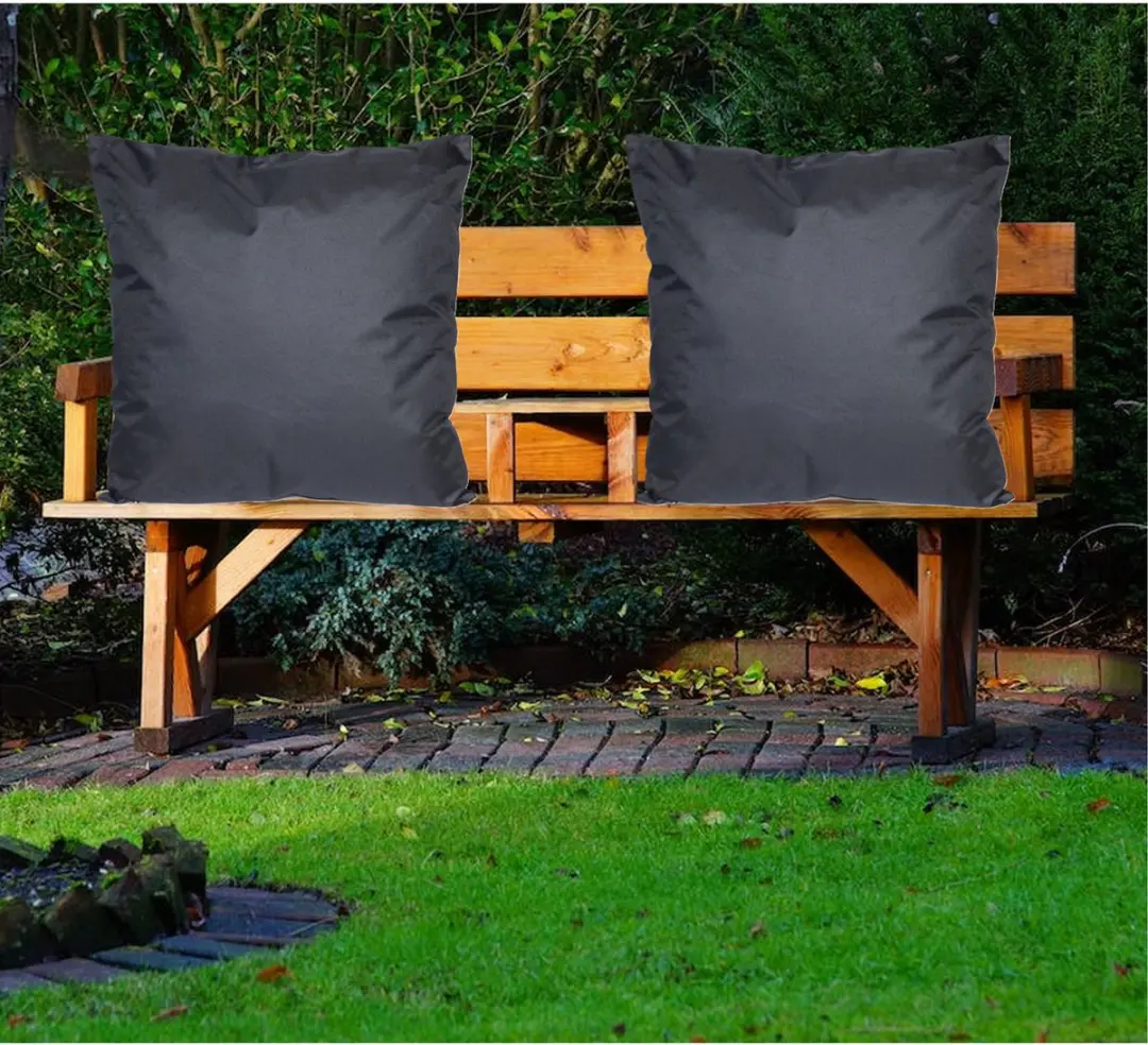 Anna's Collection Buiten Zitkussens 60x60cm - 2 Stuks - Zwart
