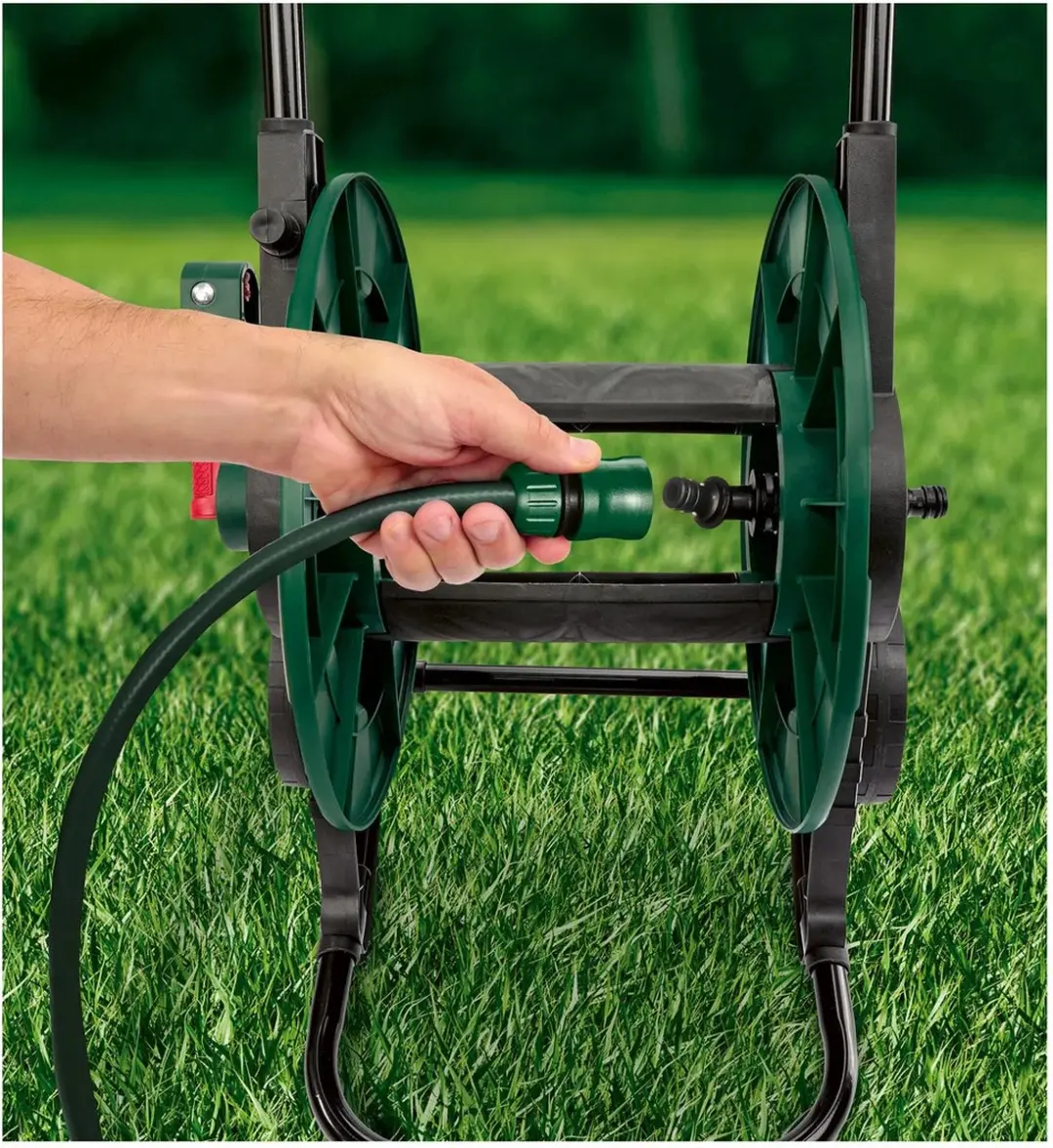 Parksides Tuinslangwagen 30m - Click-systeem - Zwart/groen