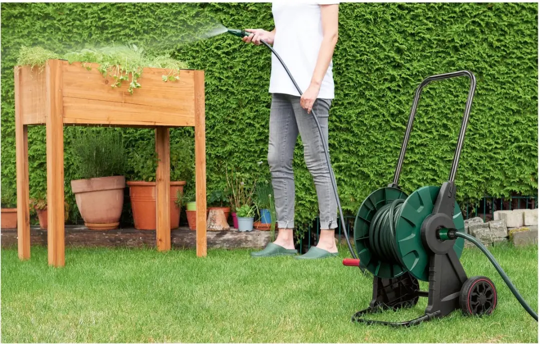 Parksides Tuinslangwagen 30m - Click-systeem - Zwart/groen