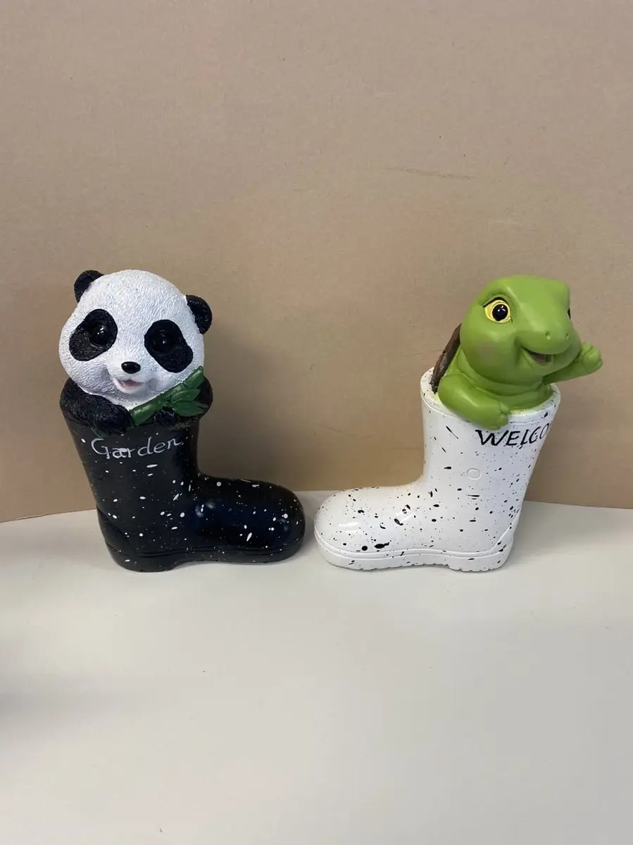 Impuls Tuin Dieren in Laars Set - Panda & Schildpad - Zwart/Wit
