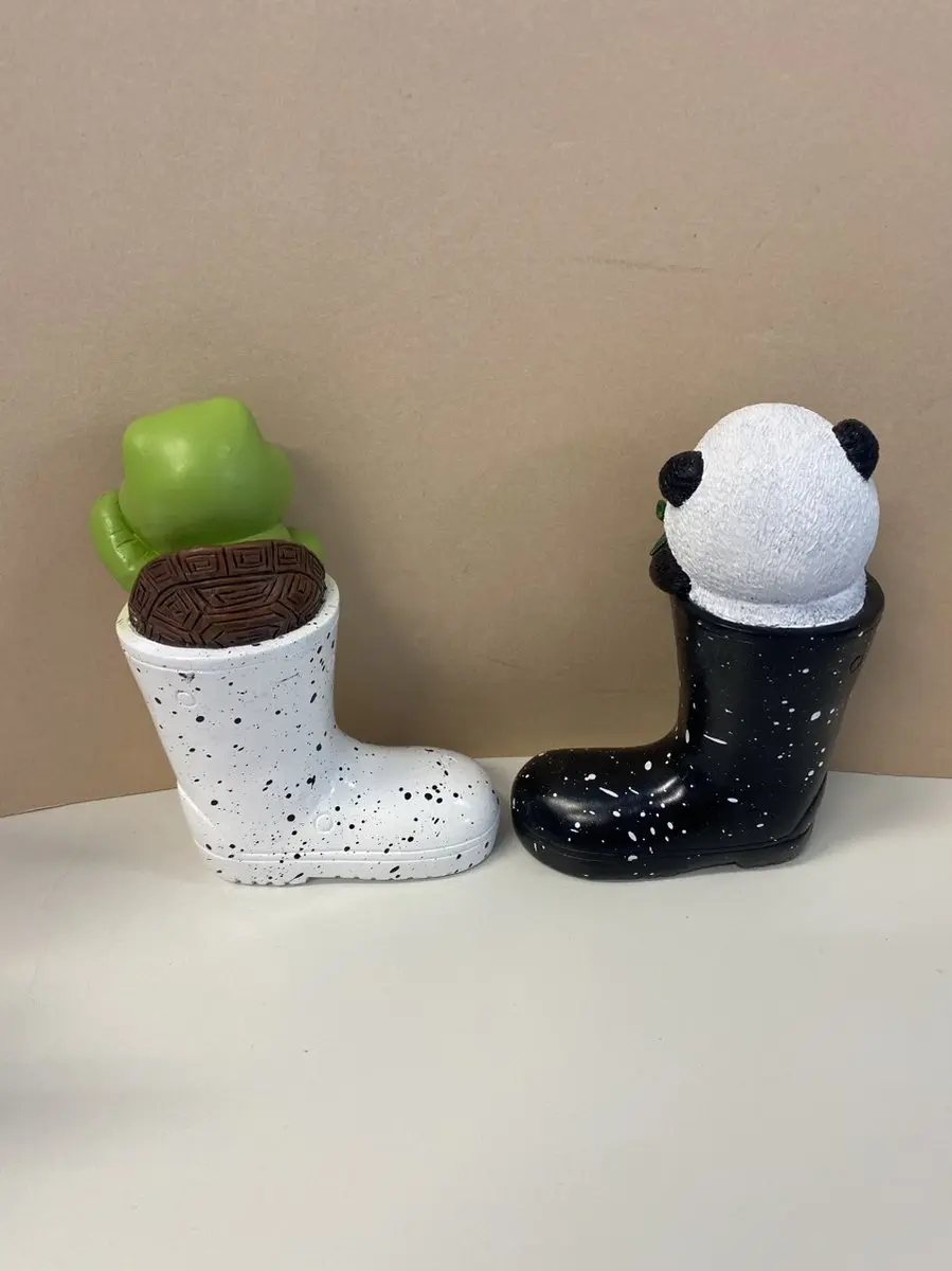 Impuls Tuin Dieren in Laars Set - Panda & Schildpad - Zwart/Wit
