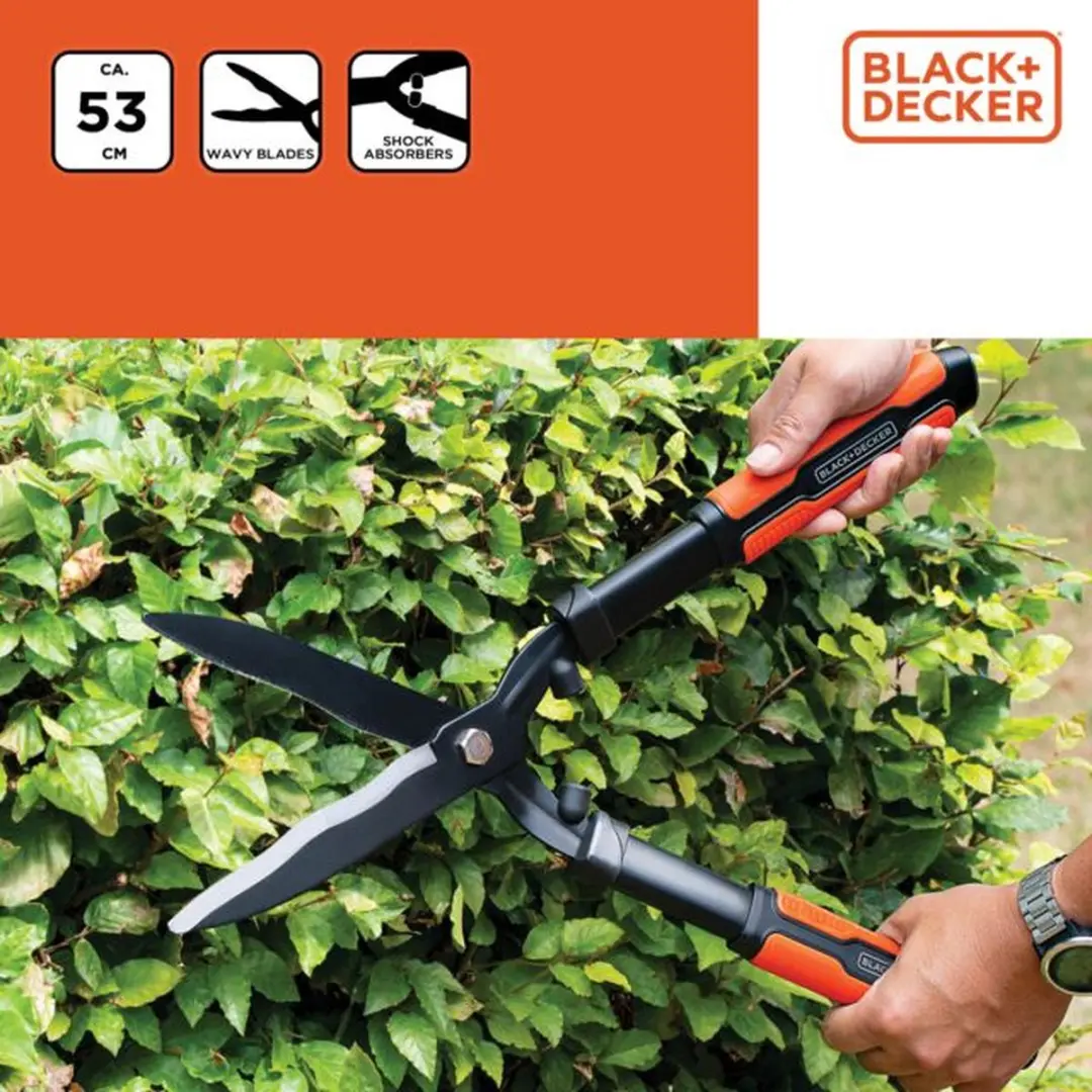 BLACK+DECKER Heggenschaar 53cm - Golvende Bladen - Zwart/Oranje - afbeelding 6 van 6