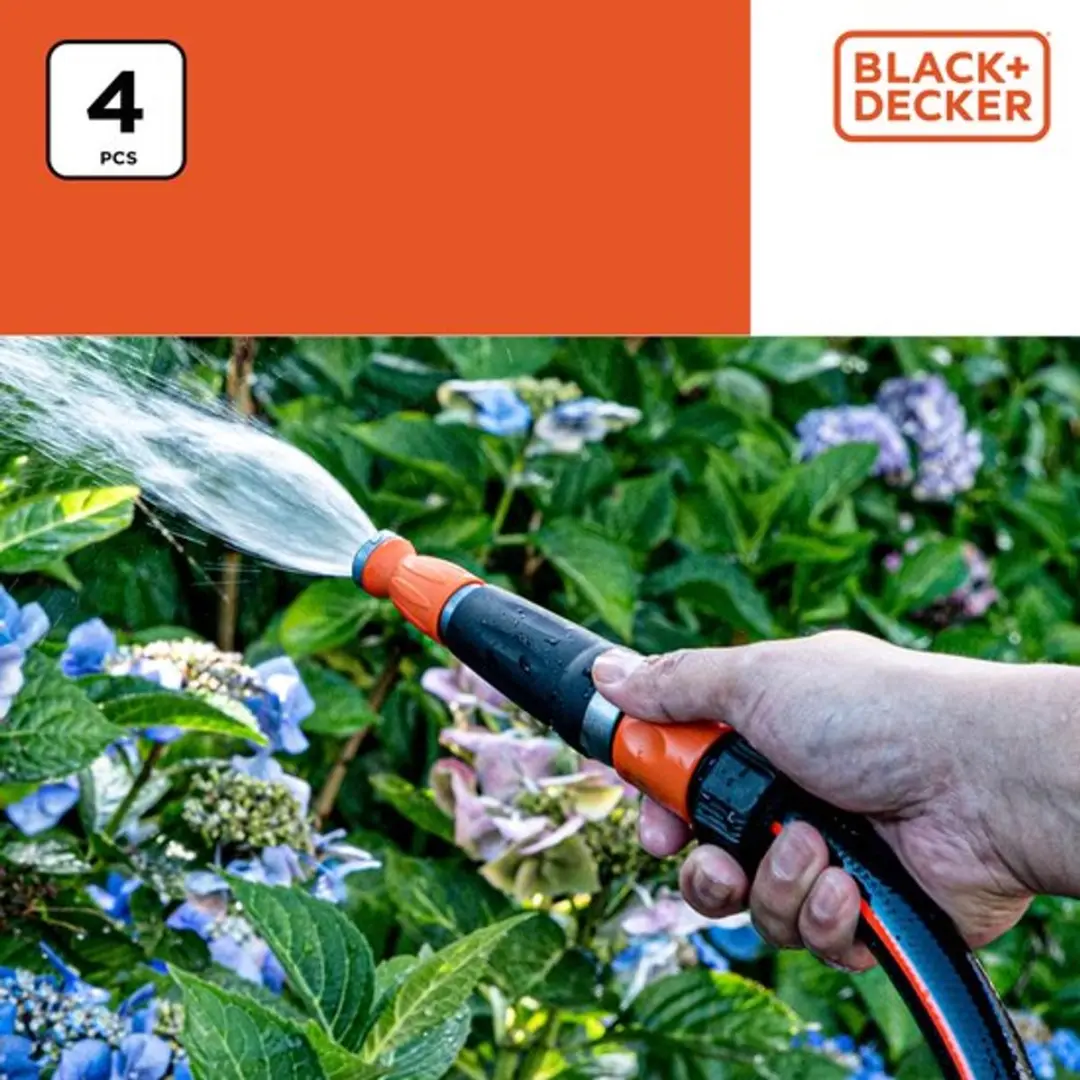 BLACK+DECKER Tuinslangkoppelingen Set 4 Stuks - 2x Waterstop