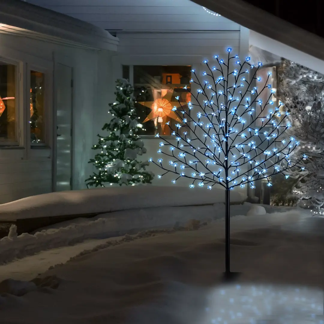 Monzana Kerstverlichting Kersenbloesemboom 180cm - 2x IP44 Koel Wit - afbeelding 6 van 6