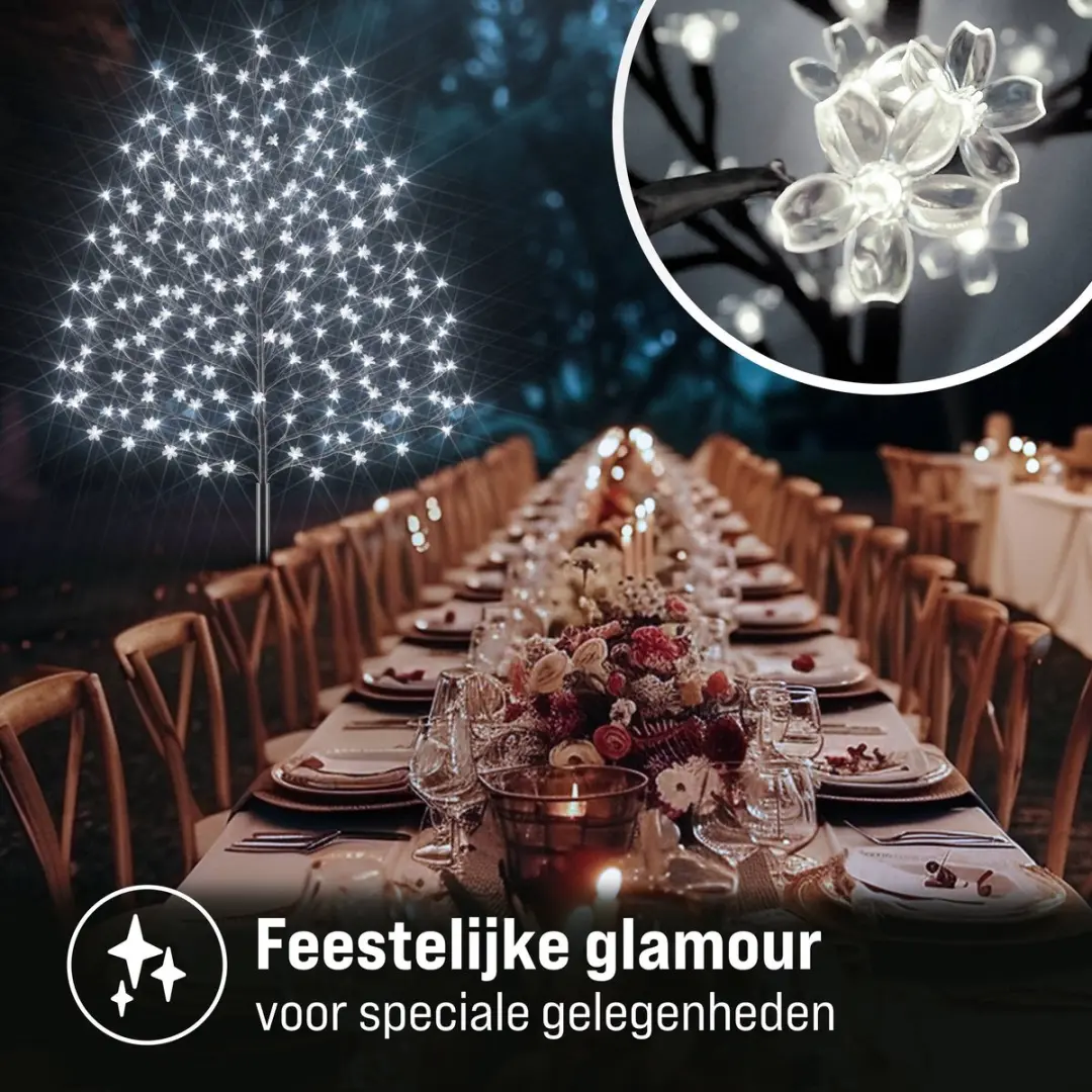 Monzana Kerstverlichting Kersenbloesemboom 180cm - 2x IP44 Koel Wit