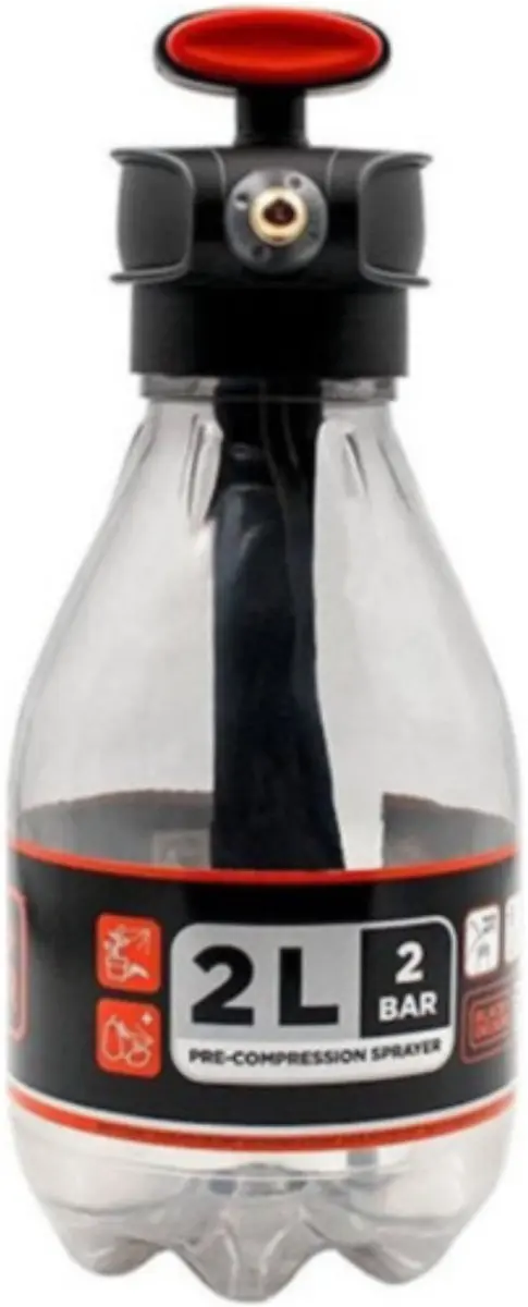 BLACK+DECKER Plantenspuit 2L - Drukspuit Zwart Oranje