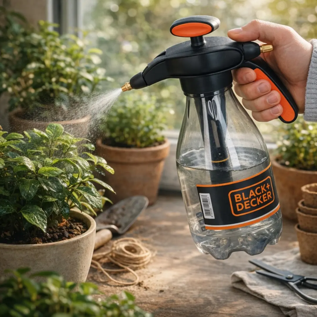 BLACK+DECKER Plantenspuit 2L - Drukspuit Zwart Oranje