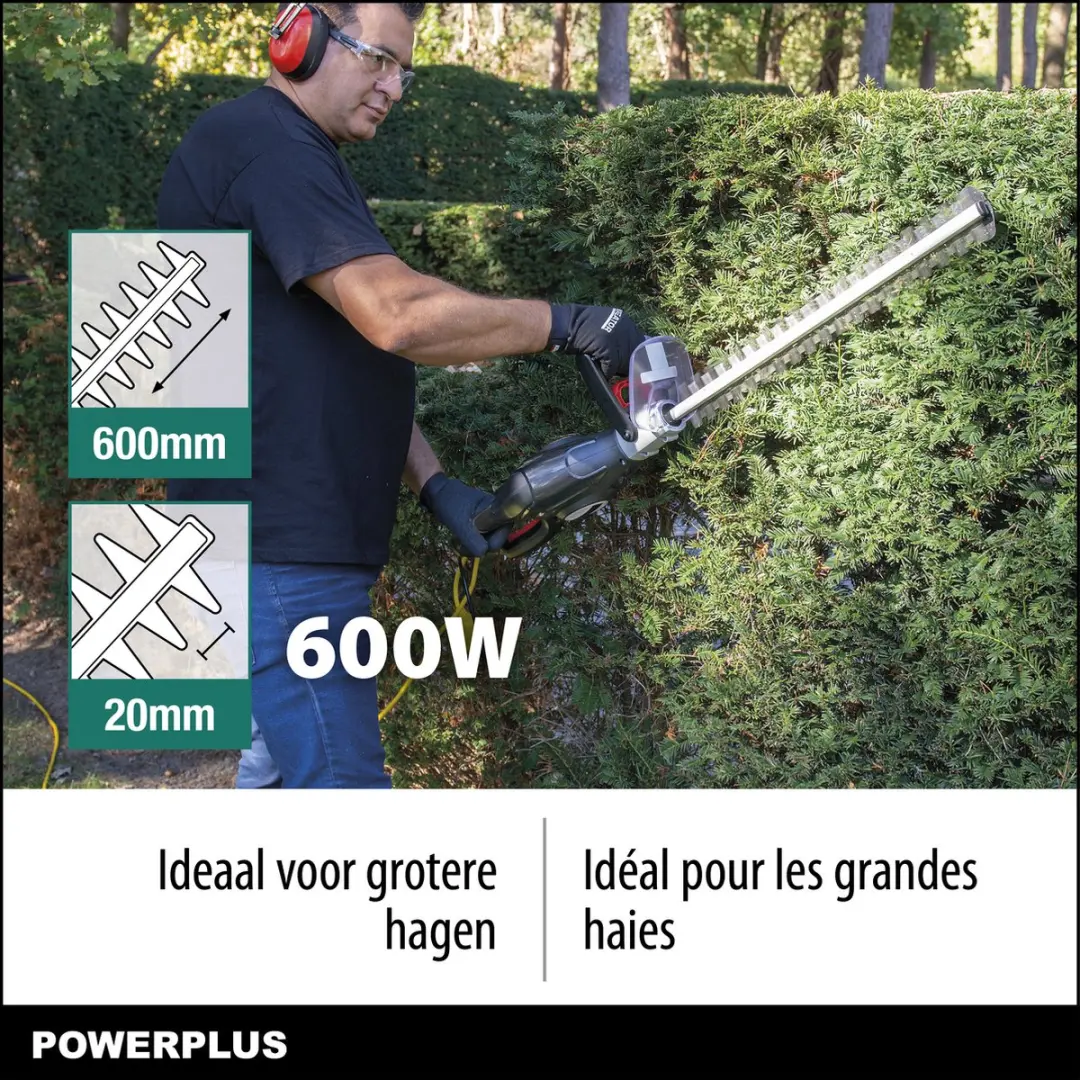 Powerplus POWPG30230 Elektrische Heggenschaar 600W - 600mm Mes