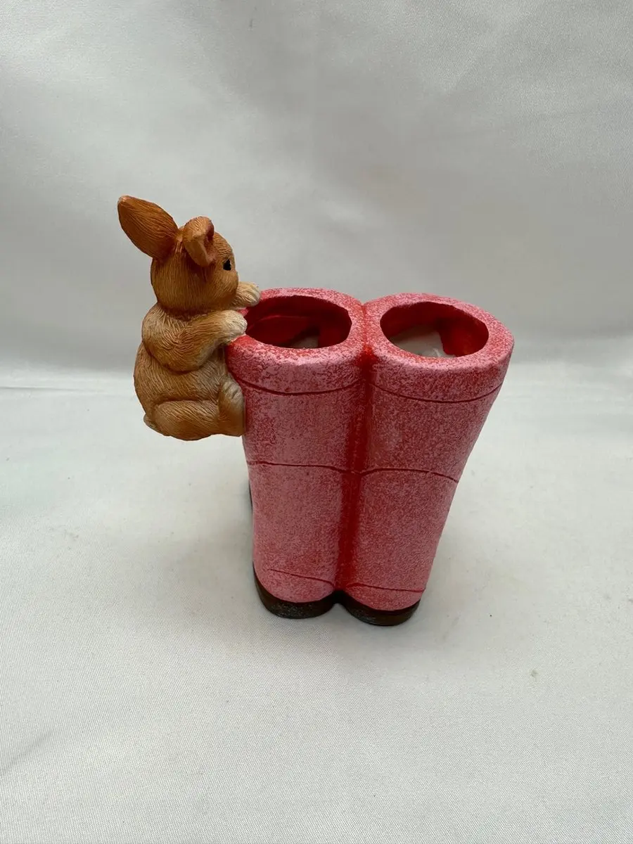 Impuls Tuindier Konijn Roze Laarzen - 11x10x8cm