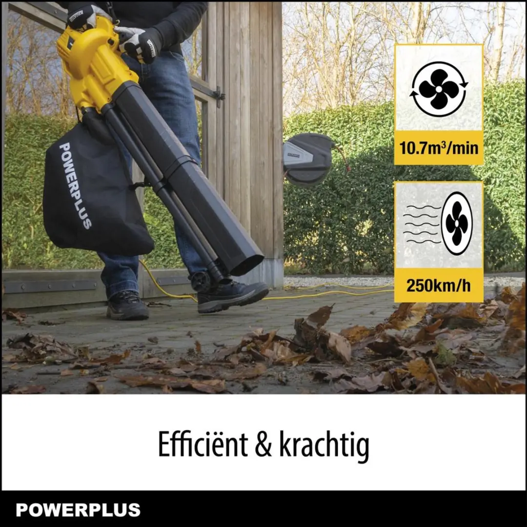 Powerplus POWEG4030 Elektrische Bladblazer 3300W - 250 km/h