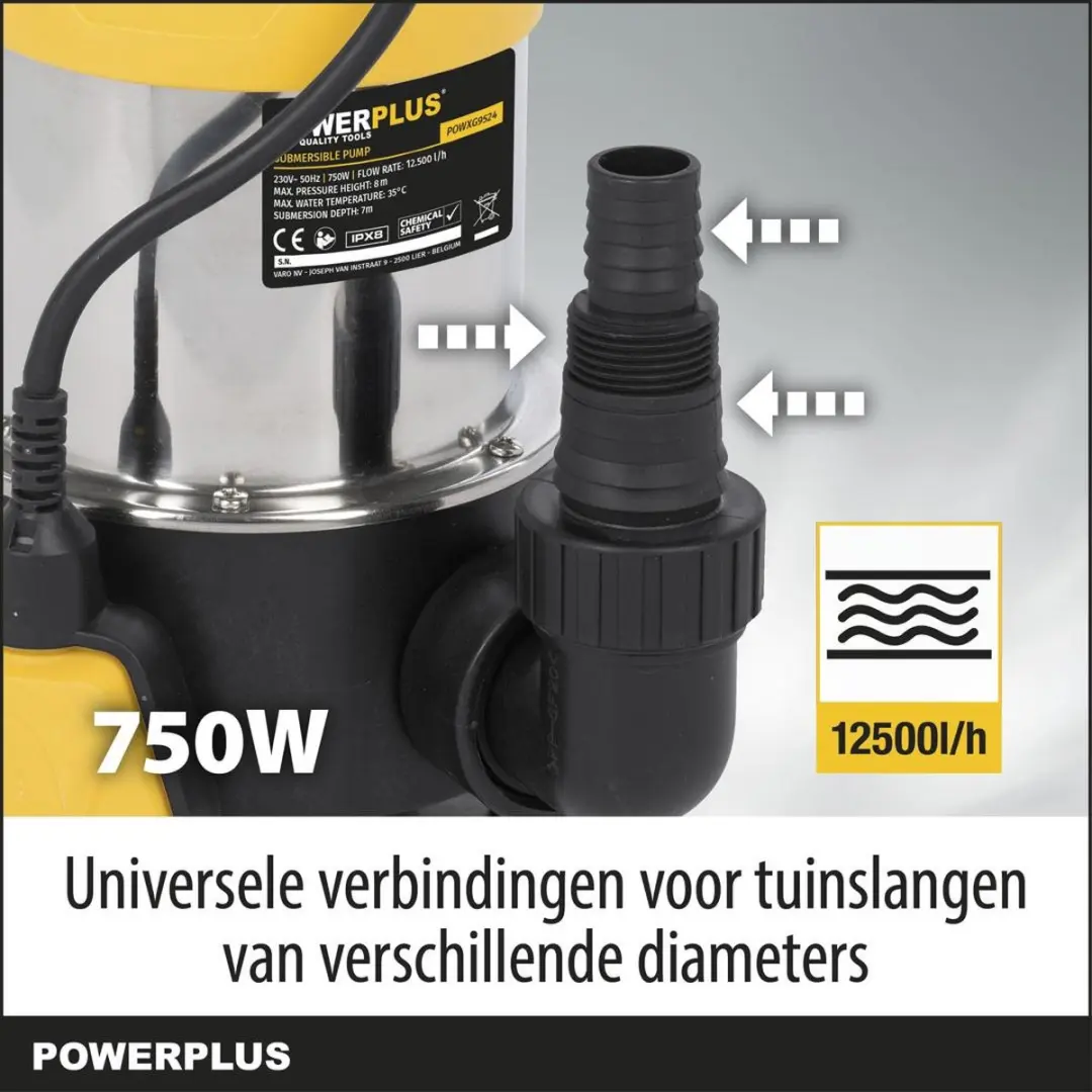 Powerplus Dompelpomp POWXG9524 750W - 12.500 l/u