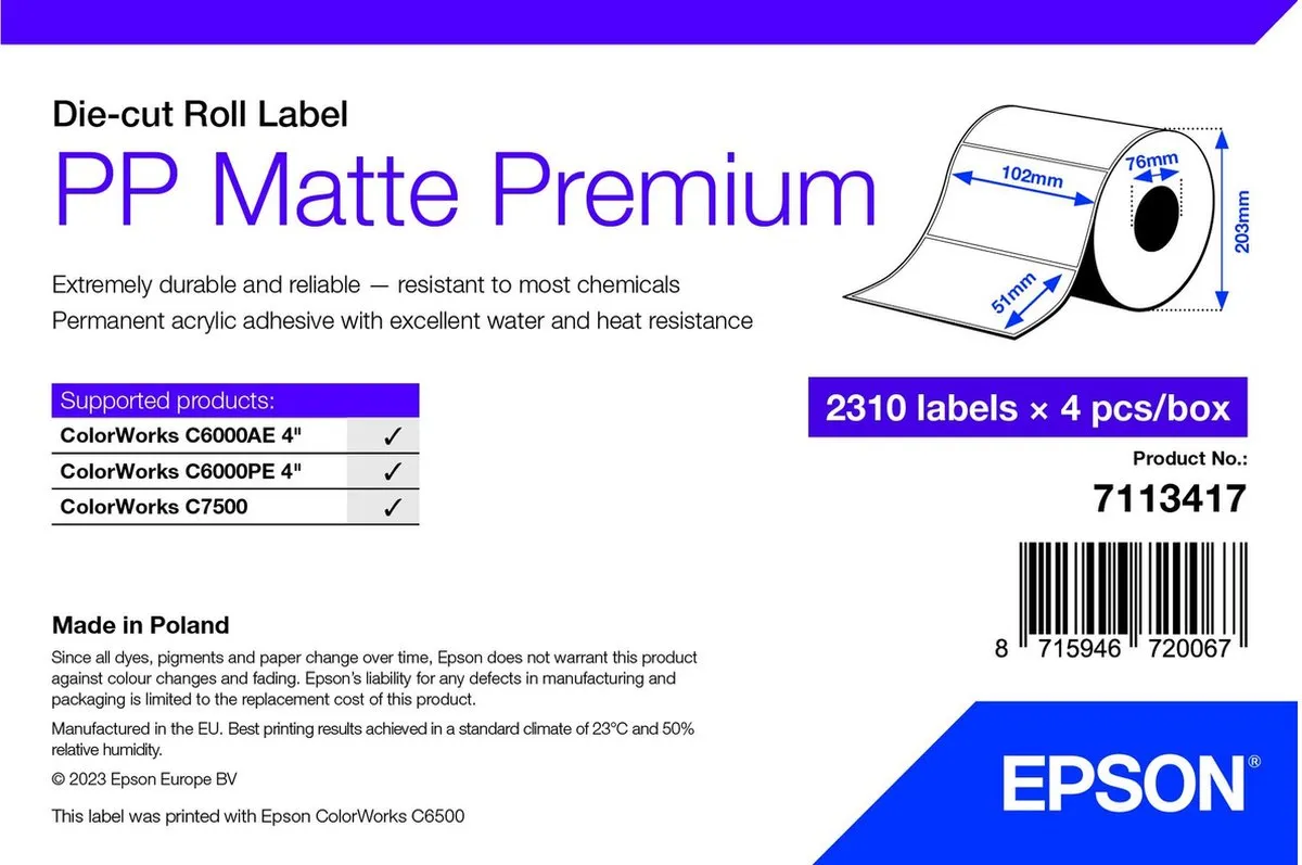 Epson 7113417 Printeretiketten