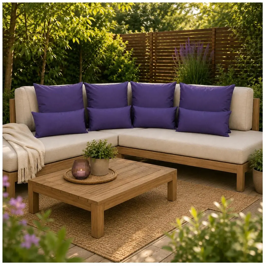 Anna's Collection Tuinbank Kussensset 8-delig - Paars - afbeelding 6 van 6