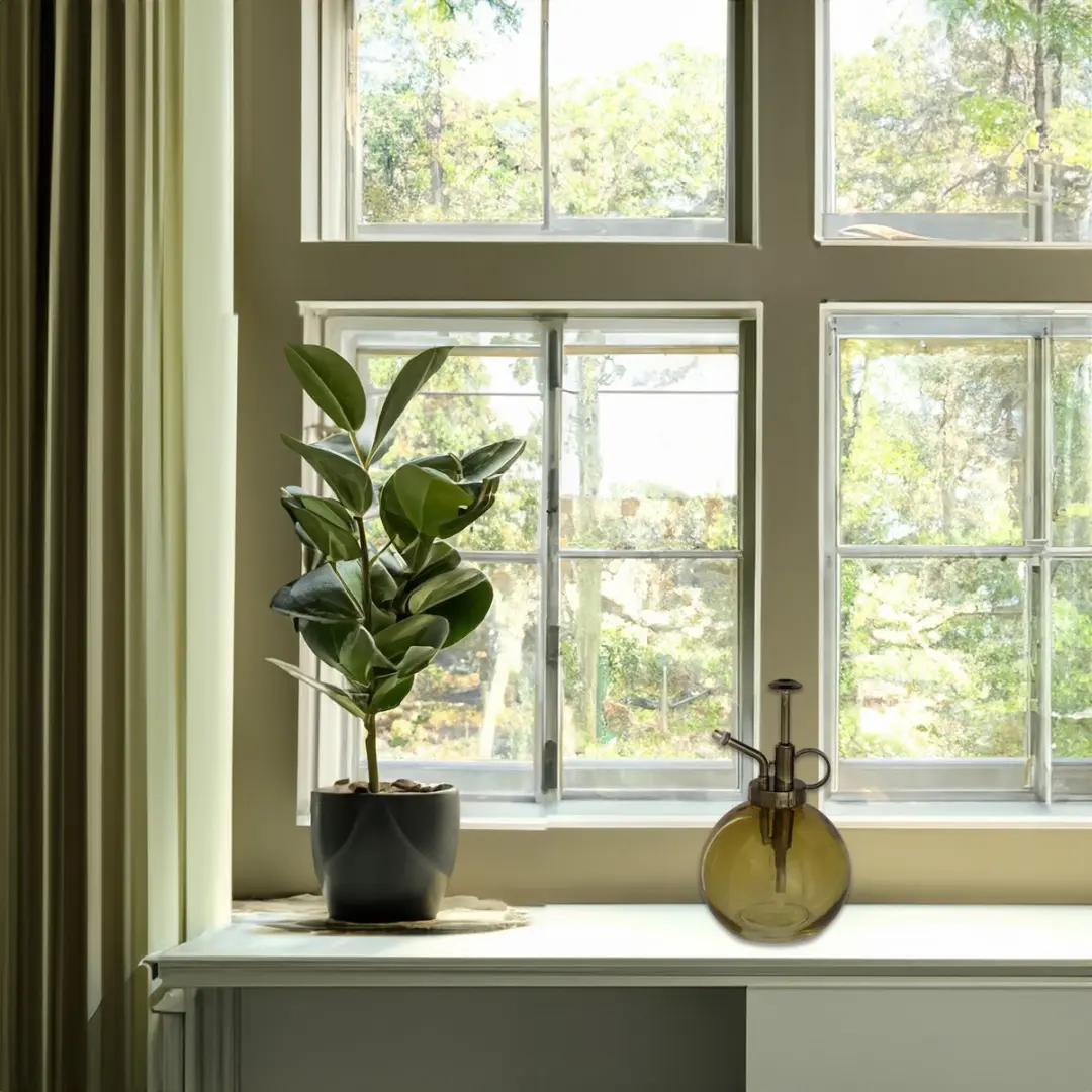 Esschert Design Plantenspuit Glas 16,5cm - Olijfgroen