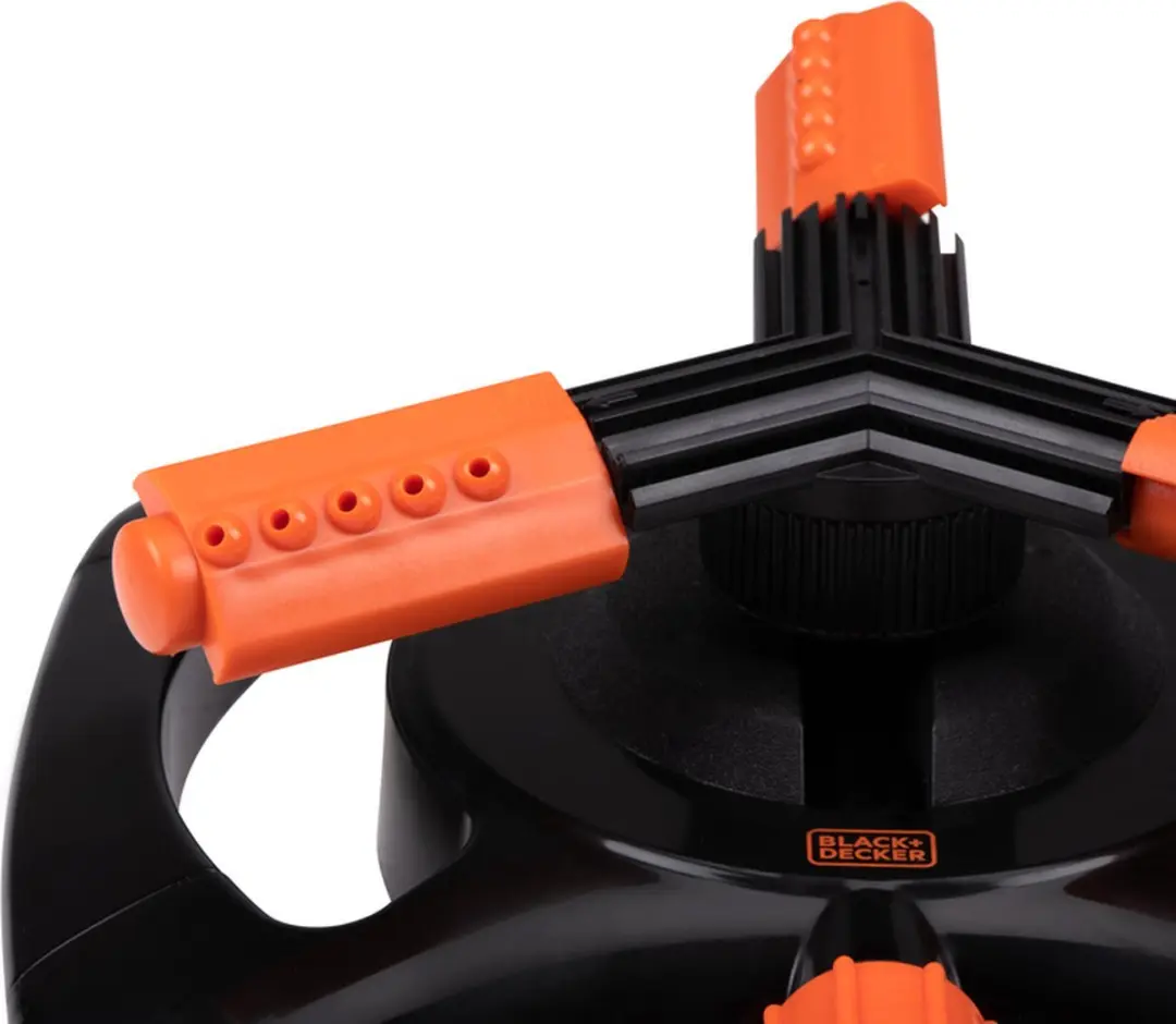 BLACK+DECKER Zwenksproeier 3 Armen - 360° Bewatering - Zwart/Oranje - afbeelding 6 van 6