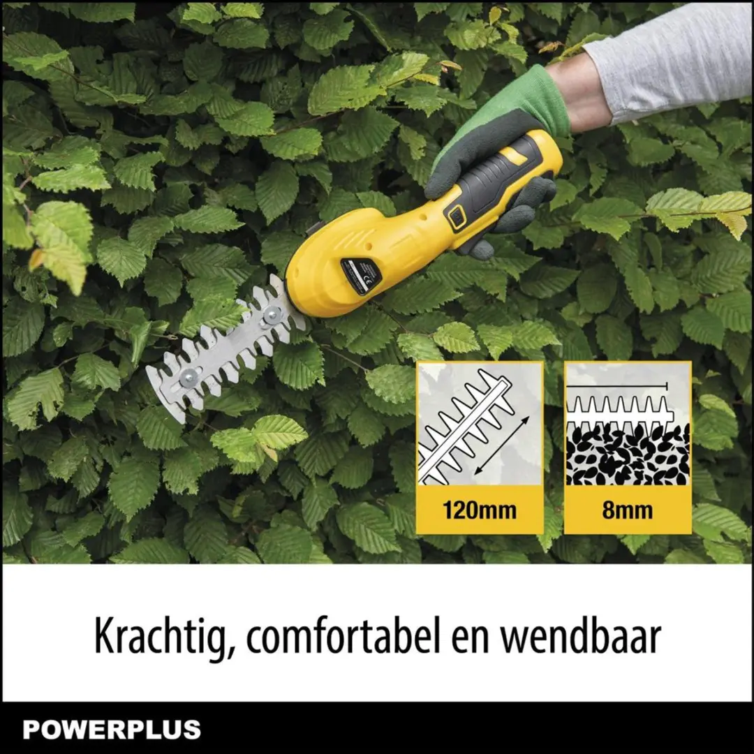 Powerplus POWXG2034 Accu-Gras- en Haagschaar 8V - 2x 2000mAh