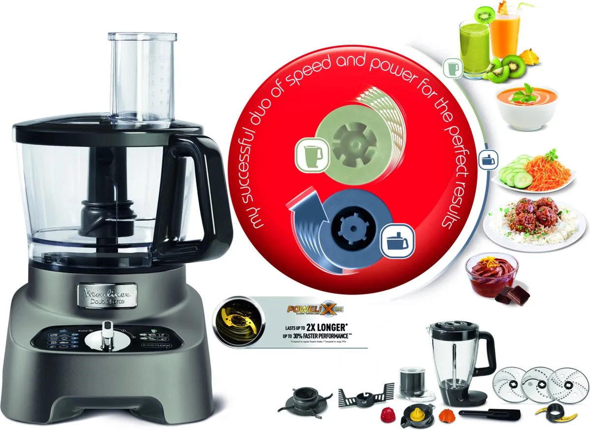 Moulinex FP825E10 Multifunctionele Robot 1000W - 3L - Grijs