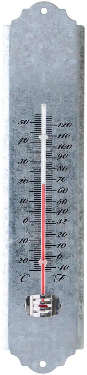 Thermometer 30 cm - Oud zink